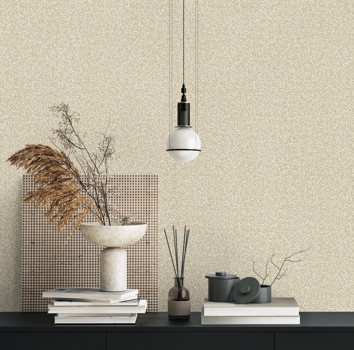 OP2302 Nacre textile-backed wallpaper, interior shot