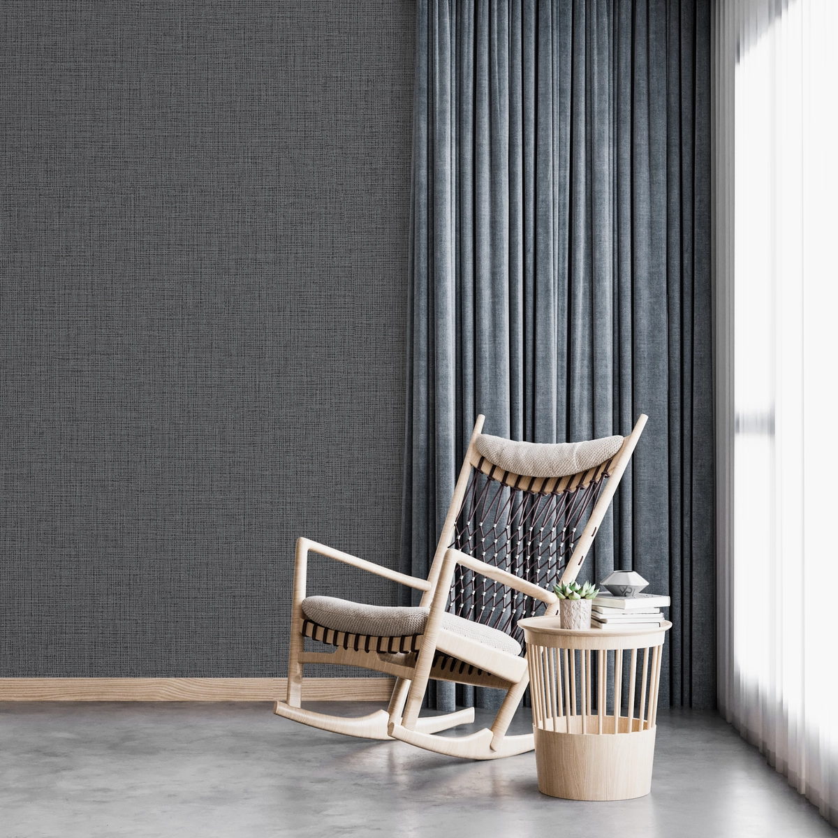 OP6707 Flax proje tipi tekstil duvar kağıdı, iç mekan görseli